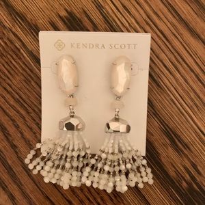 Kendra Scott White Tassel Earrings